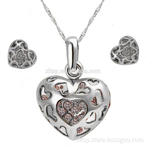 Fashion design heart earring and heart pendant for African wedding women